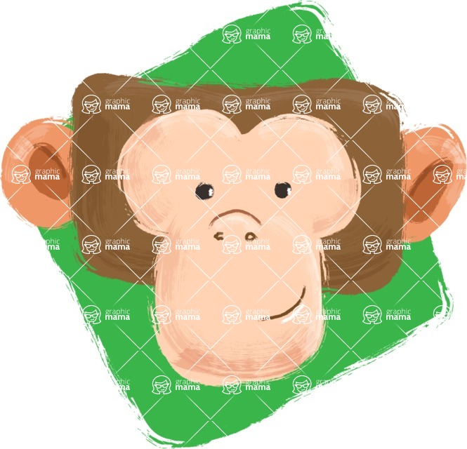 Cartoon Animal PNG Clipart - Monkey Watercolor Avatar